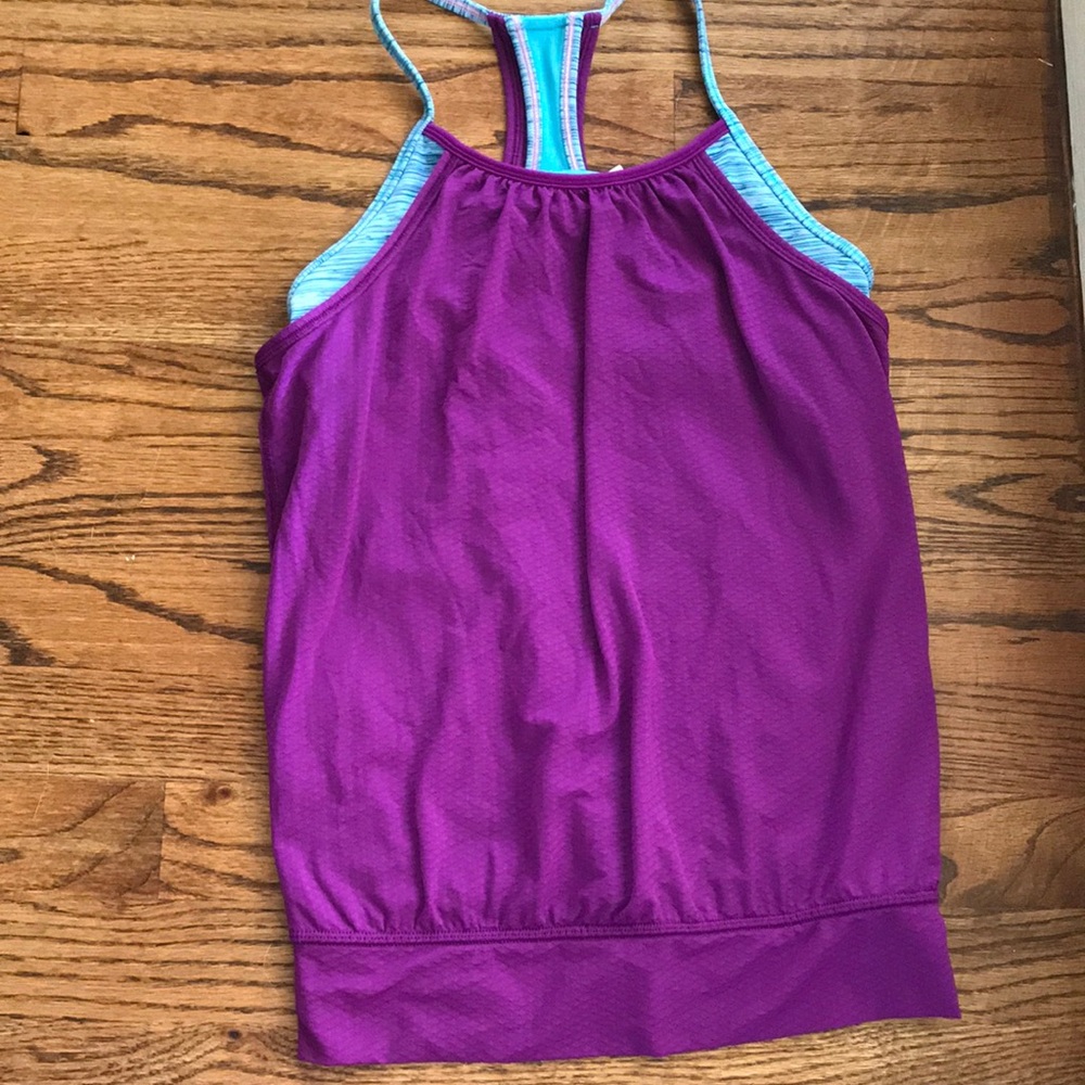 size 12 purple ivviva top with built in bra